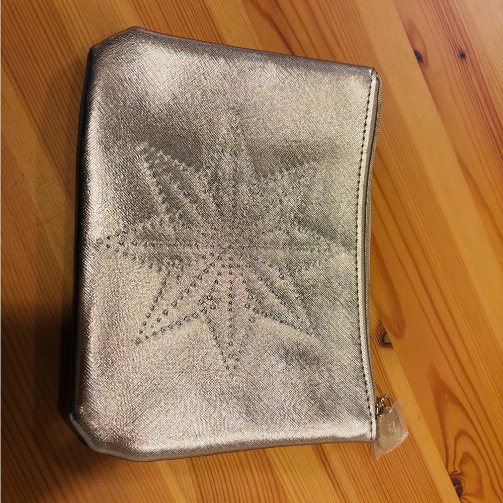 Kiko New Silver Star Embossed Women's Cosmetic Bag